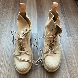 Sorel Cream Hi-Line Heel Lace Up Boots